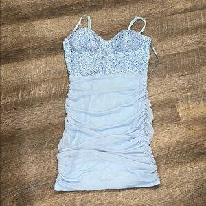Windsor Light Blue Mini Dress